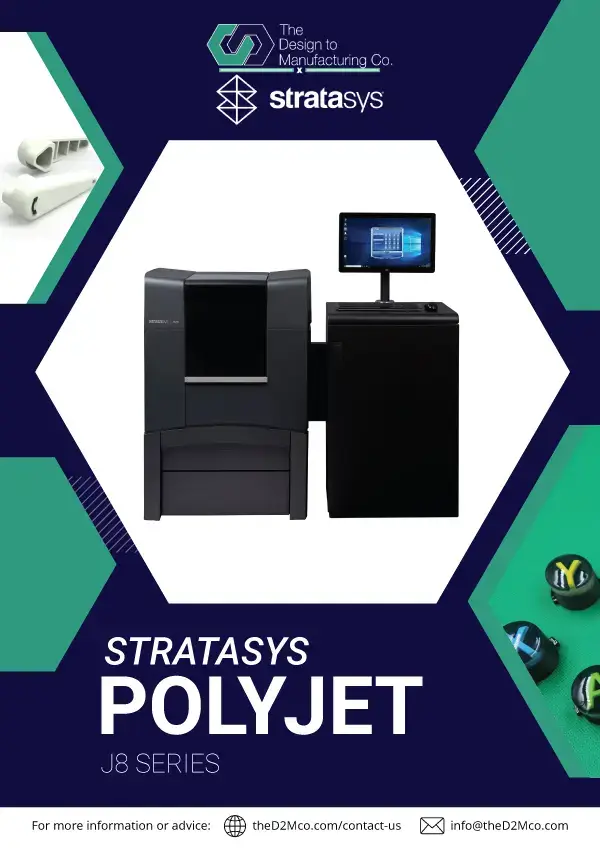Stratasys J8 Series PolyJet 3D printer with touchscreen