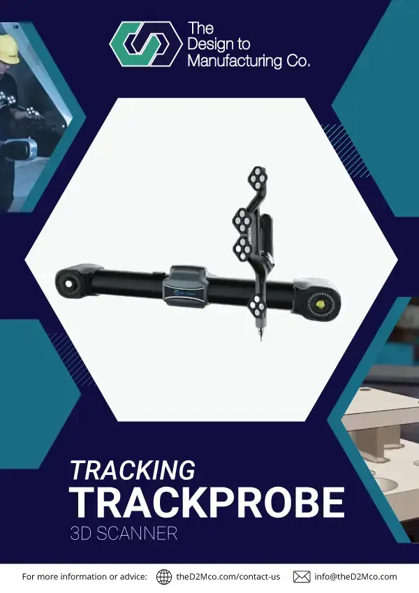 T-Probe 3D probing system brochure cover featuring wireless handheld probe and optical tracker