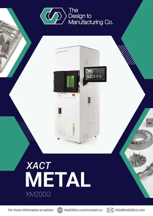 Xact Metal XM200G product brochure cover for metal 3D printer