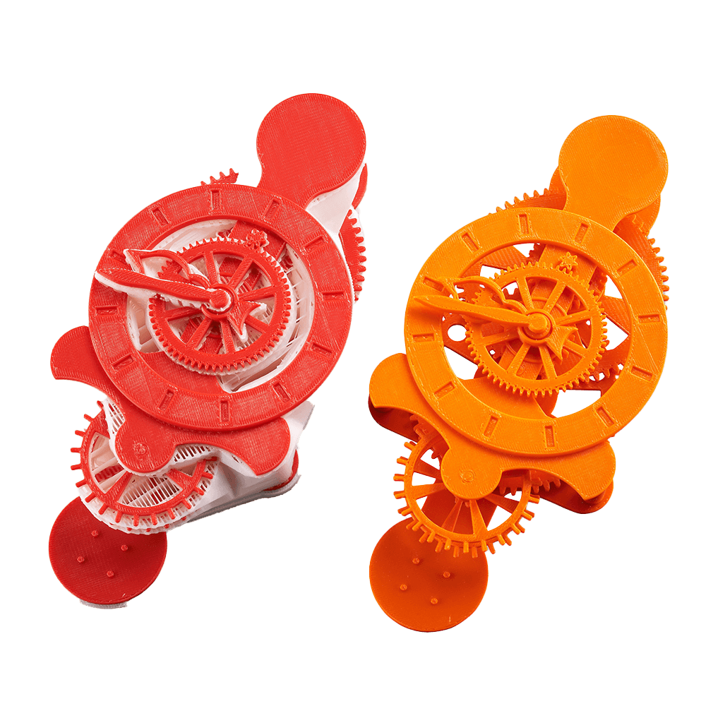 3D-printed models with FDM soluble support material removed