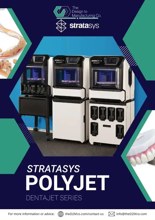 Stratasys DentaJet Series PolyJet dental 3D printers brochure cover