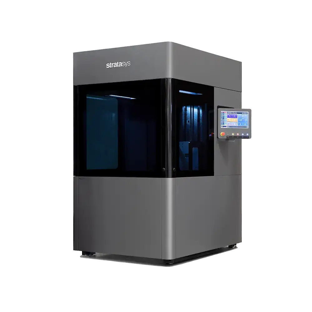 Stratasys Neo Series SLA 3D printer in lab setting with part inside