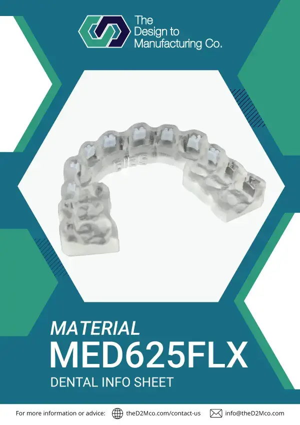 MED625FLX flexible PolyJet material product info sheet cover