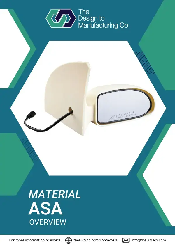 ASA info sheet cover showcasing UV-resistant thermoplastic for FDM 3D printing