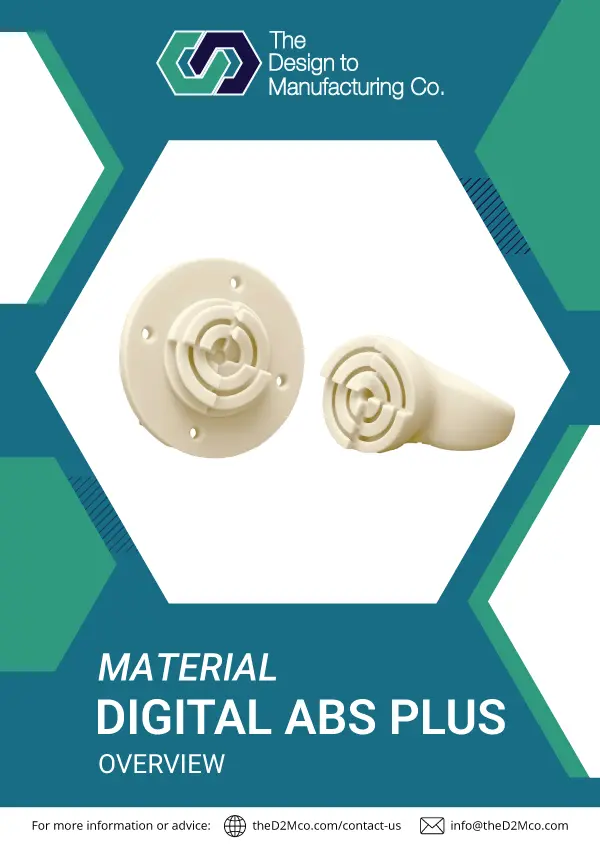 Digital ABS Plus tough, heat-resistant PolyJet material for 3D printed parts