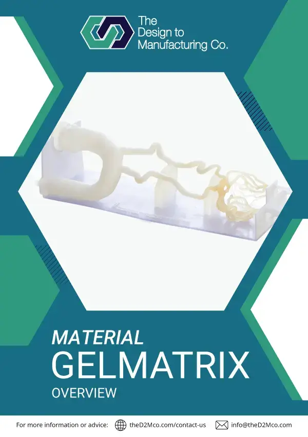 GelMatrix 3D printing material info sheet cover image