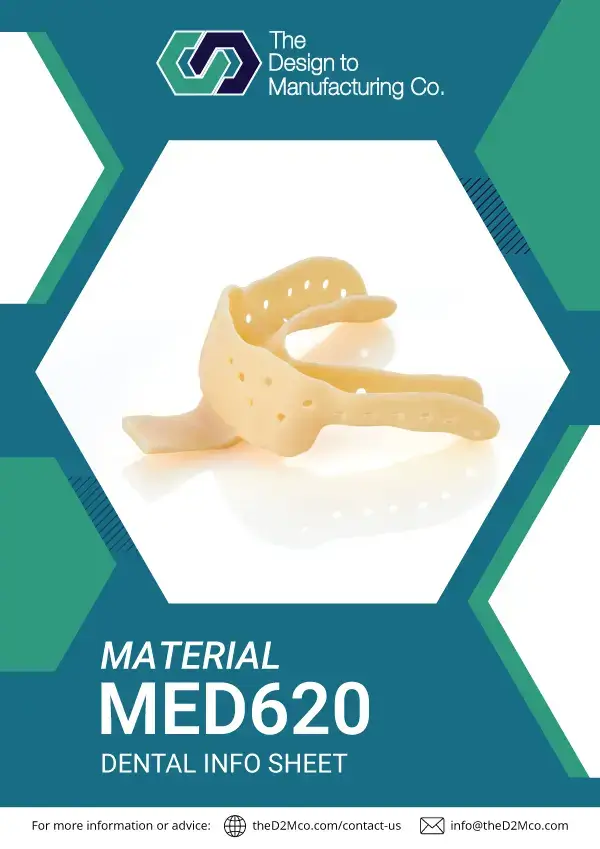 VeroGlaze MED620 dental material info sheet cover image in A2 shade