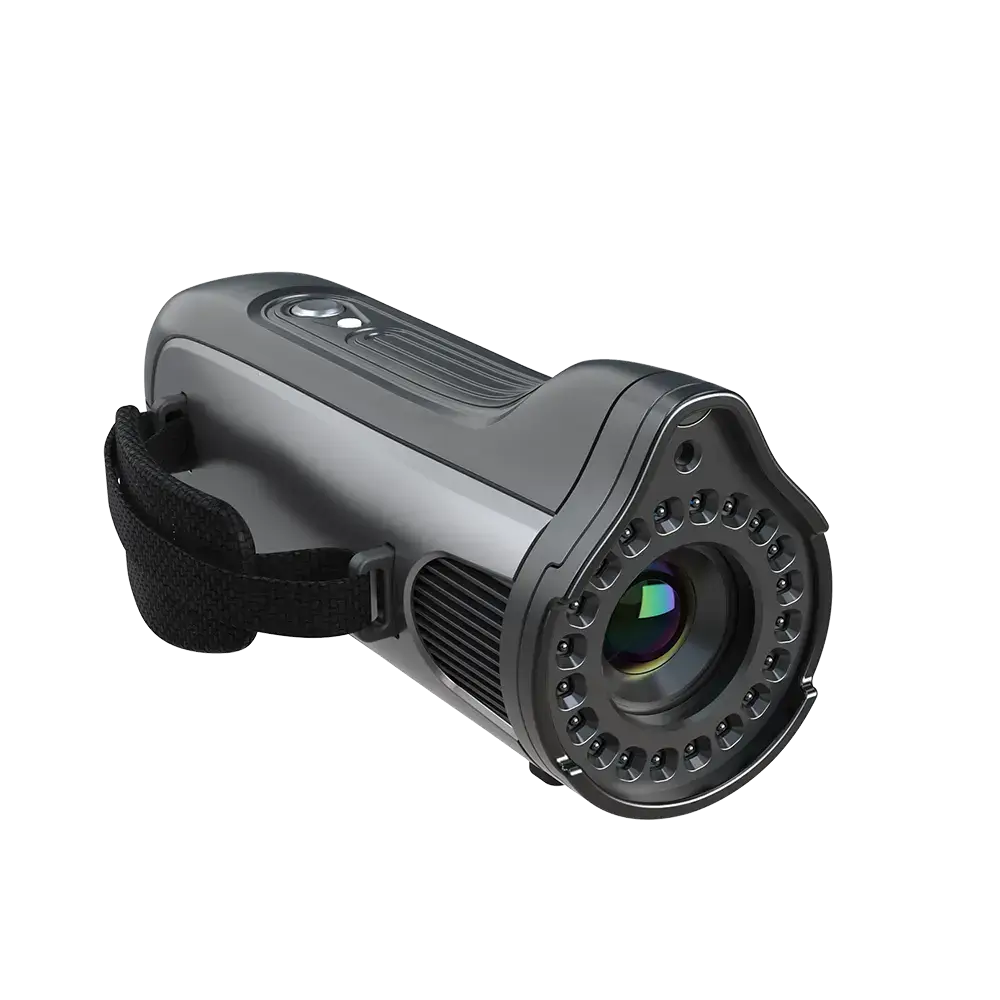 Front view of MSSCAN-L15 handheld 3D scanner with lens and LEDs