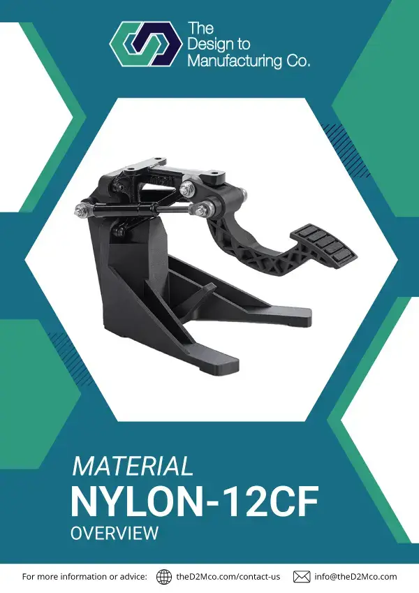 Cover of Nylon 12CF carbon fiber-filled material brochure