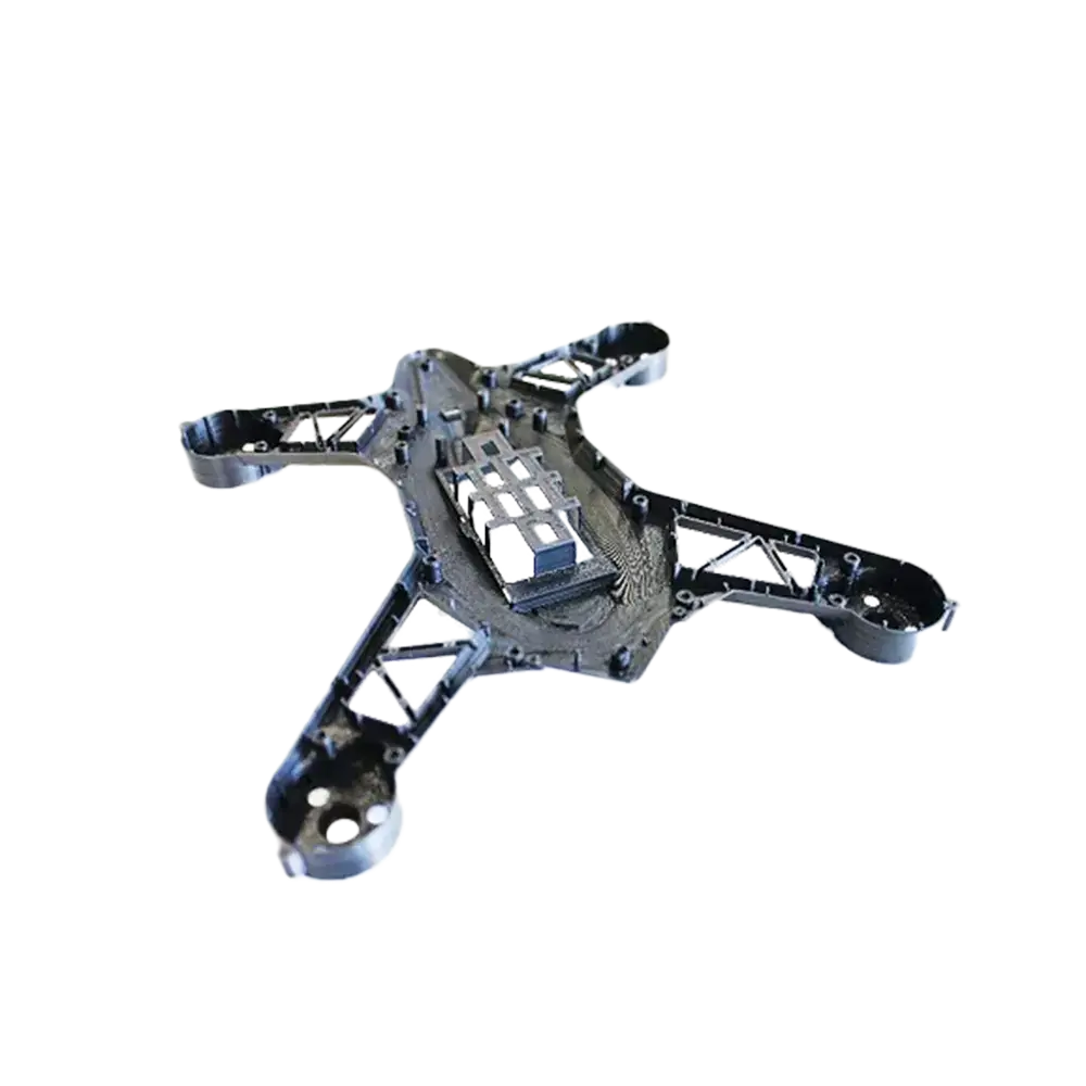 PC-ABS 3D printed drone frame showcasing durable, heat-resistant thermoplastic