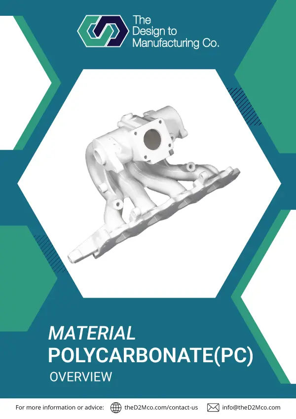 Polycarbonate (PC) info sheet cover showcasing durable, heat-resistant thermoplastic for FDM 3D printing