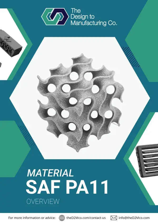 SAF PA11 nylon material for flexible, durable 3D printing