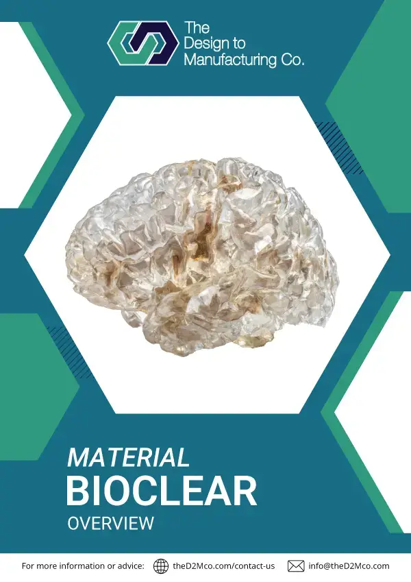 Cover of BioClear SLA material info sheet for medical models