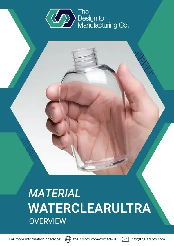 Clear SLA 3D printing material WaterClear Ultra 10122 info sheet cover
