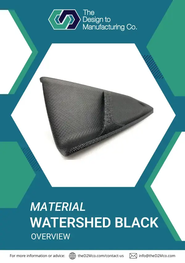 Black SLA 3D printing material WaterShed Black info sheet cover