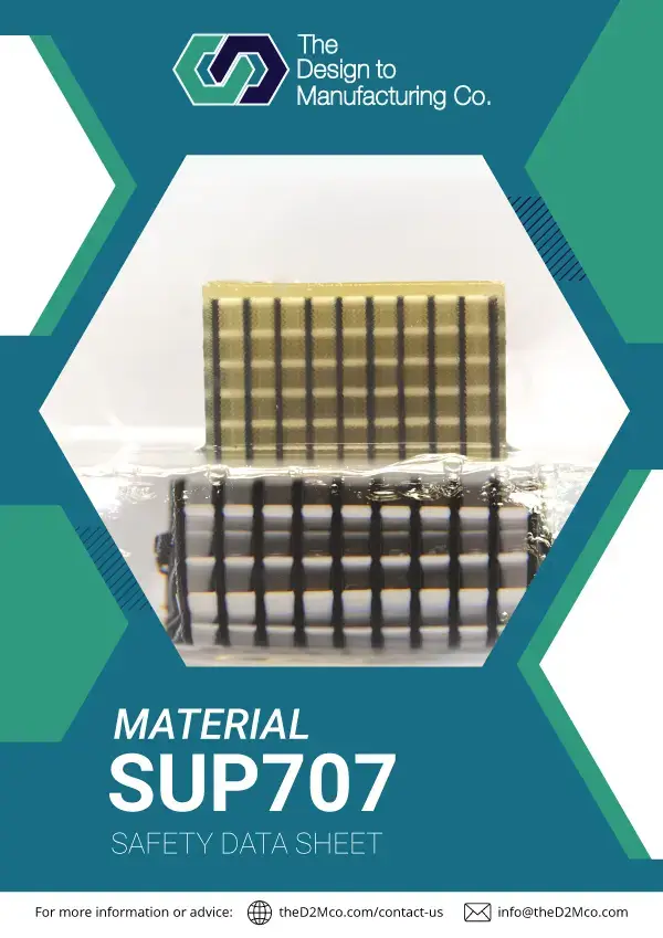SUP707 support material safety data sheet cover
