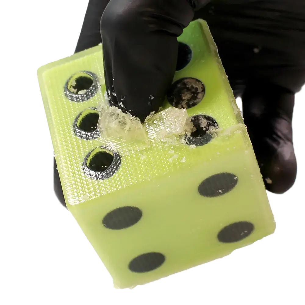 SUP710 PolyJet support being removed from a detailed 3D printed part