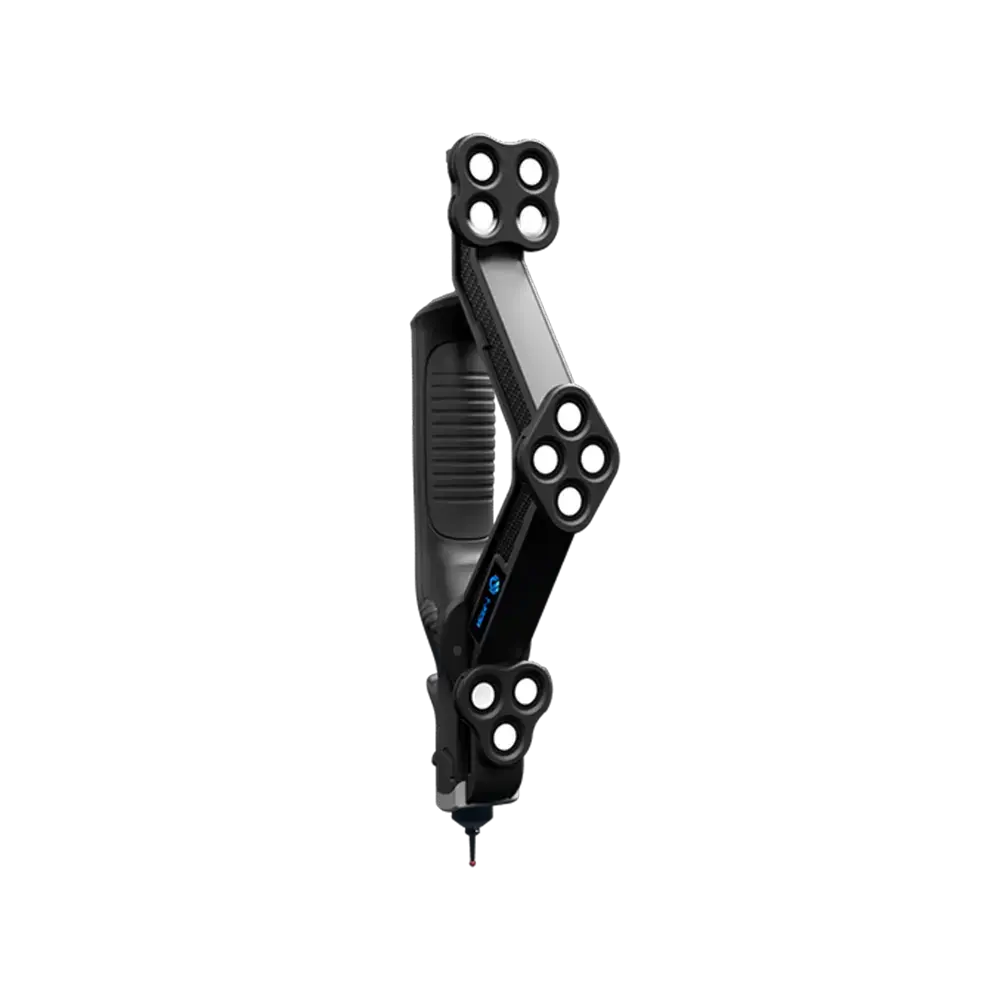 Side profile of the T-Probe 3D measurement system showing marker layout and compact body