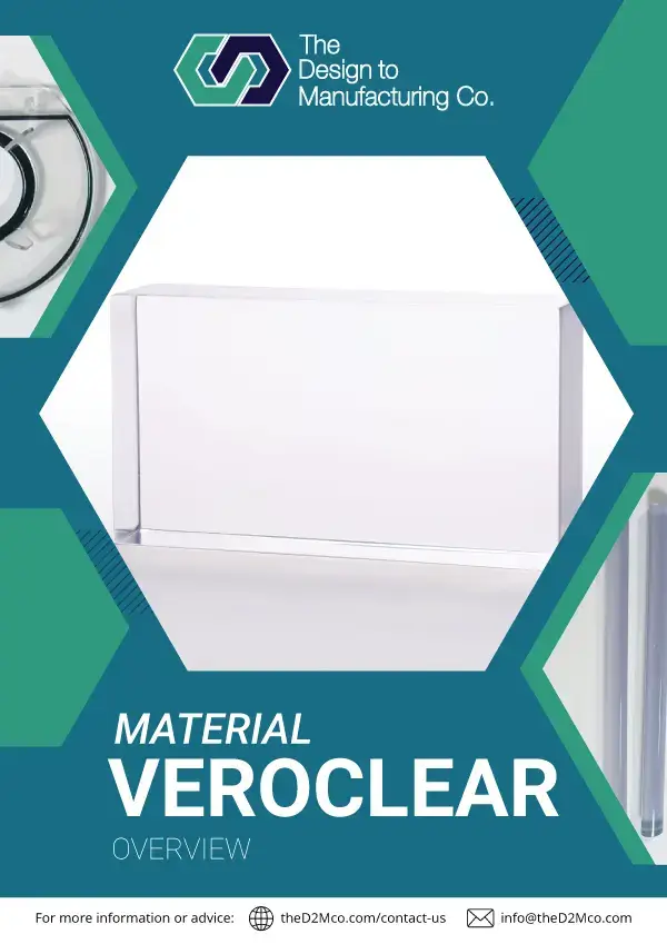 Cover of VeroClear transparent material brochure