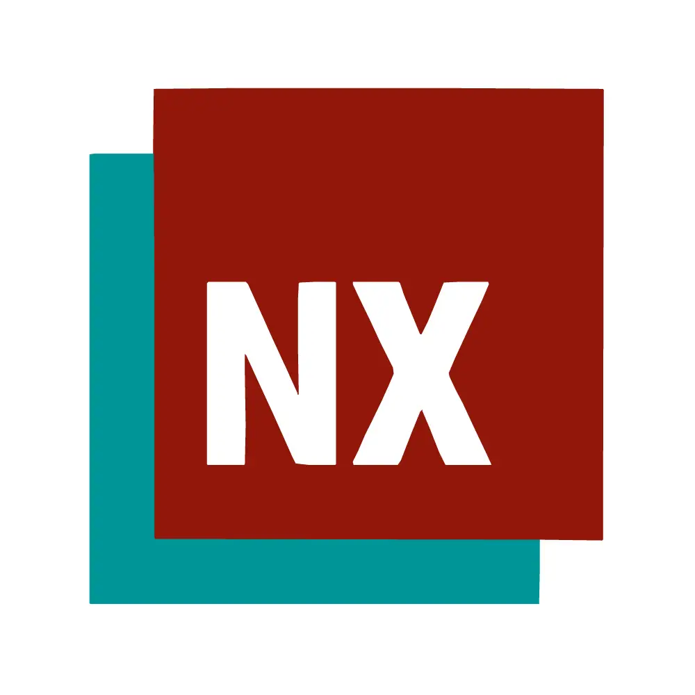 NX CAD logo in red and teal