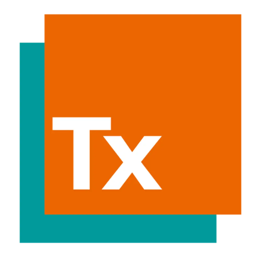 Tecnomatix software logo in orange and teal