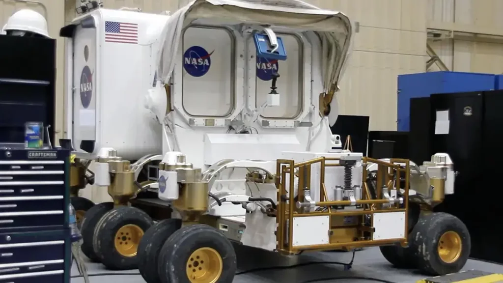 NASA rover platform with AM components in lab setting